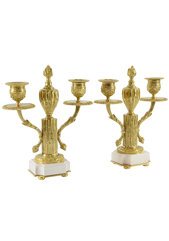 Chandelier bronze et marbre - France