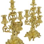 Pendule et chandeliers en bronze doré Néo-Classique (9)