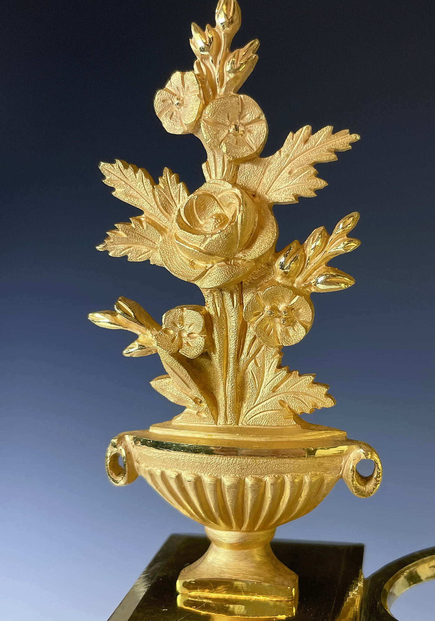 Pendule Empire bronze doré au mercure et marbre turquin (5)