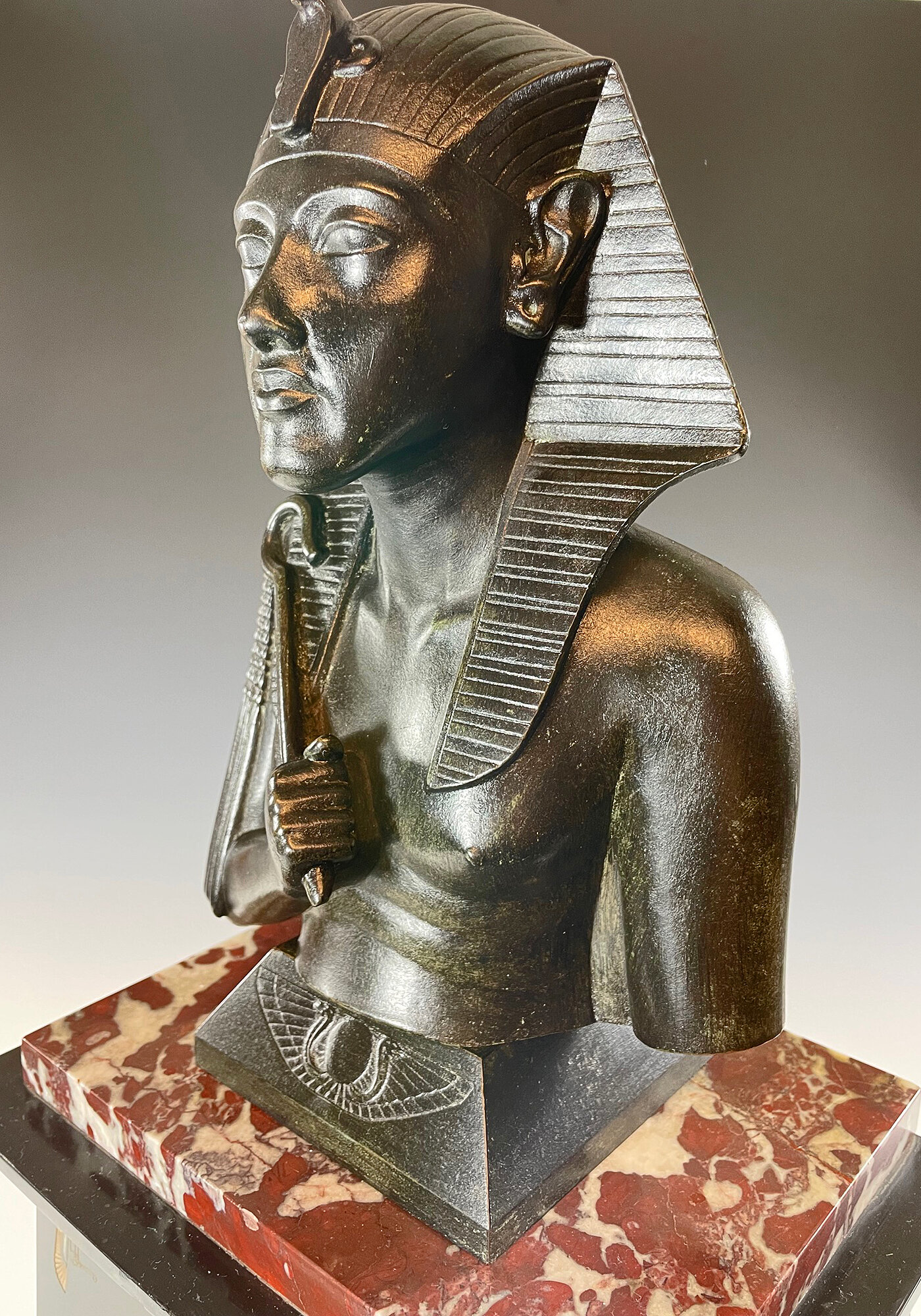 Pendule Retour d’Egypte Toutânkhamon Bronzier VIRLET 1908 (7)