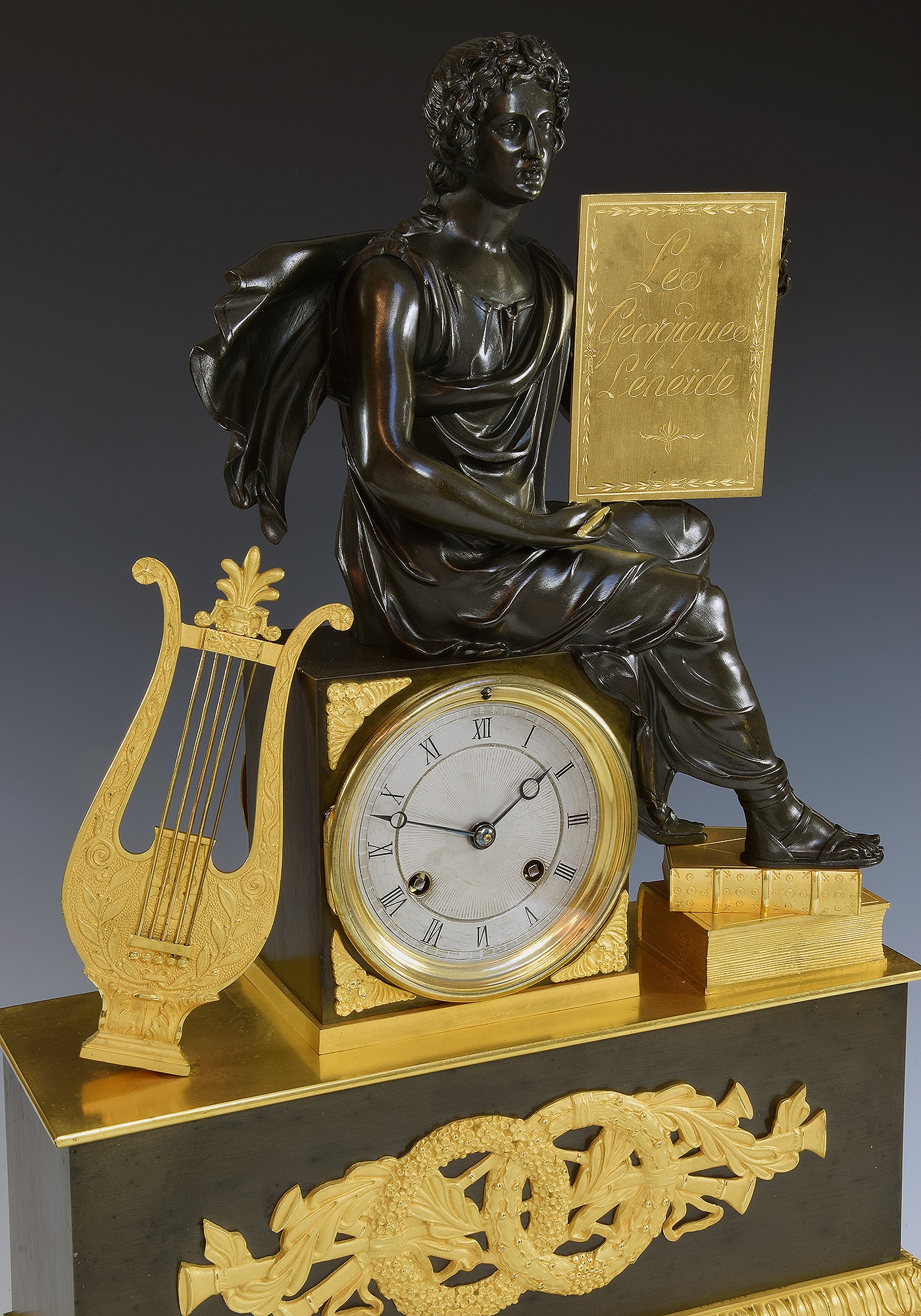 Pendule à l’éffigie du poète Virgile, signé CAILLY 1840 (1)