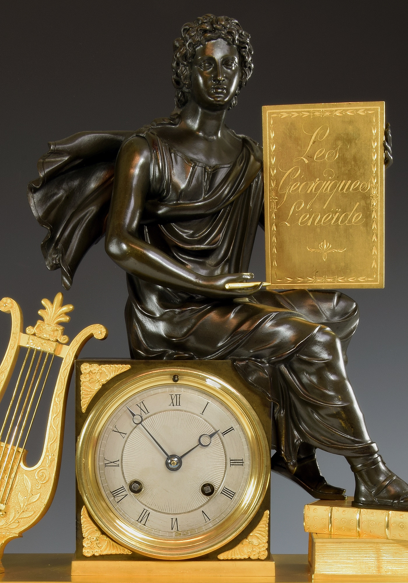 Pendule à l’éffigie du poète Virgile, signé CAILLY 1840 (7)